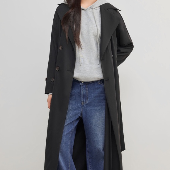 Cider trench coat full length Black Small - Picture 1 of 11